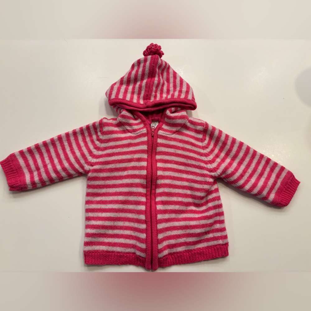 GAP: Pink and White Striped Toddler Jacket